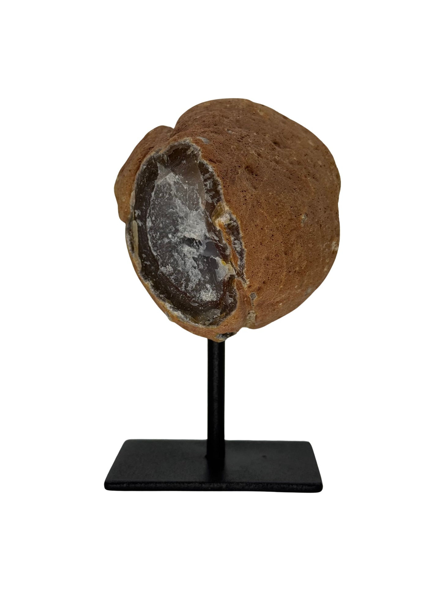 Decorative Agate Geode on stand, mineral from Brazil (6-003)