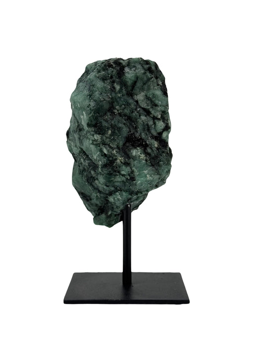 Raw Emerald Crystal on Stand from Brazil