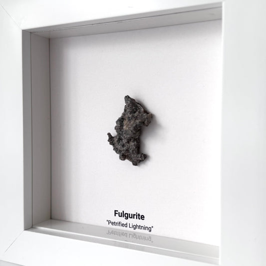 Fulgurite, Nature’s Lightning Formed Gemstone in Deep Box Frame