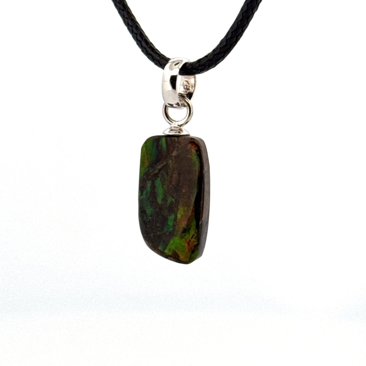 Ammolite Pendant Necklace – Iridescent Fossil Gem from Canada - FossilsAndMore