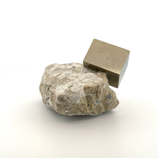 Pyrite on Matrix from Navajún a Natural Cubic Crystal (02) - FossilsAndMore