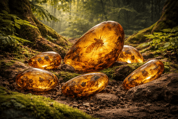 Baltic amber with fossil insect inclusion from Baltic Sea Region