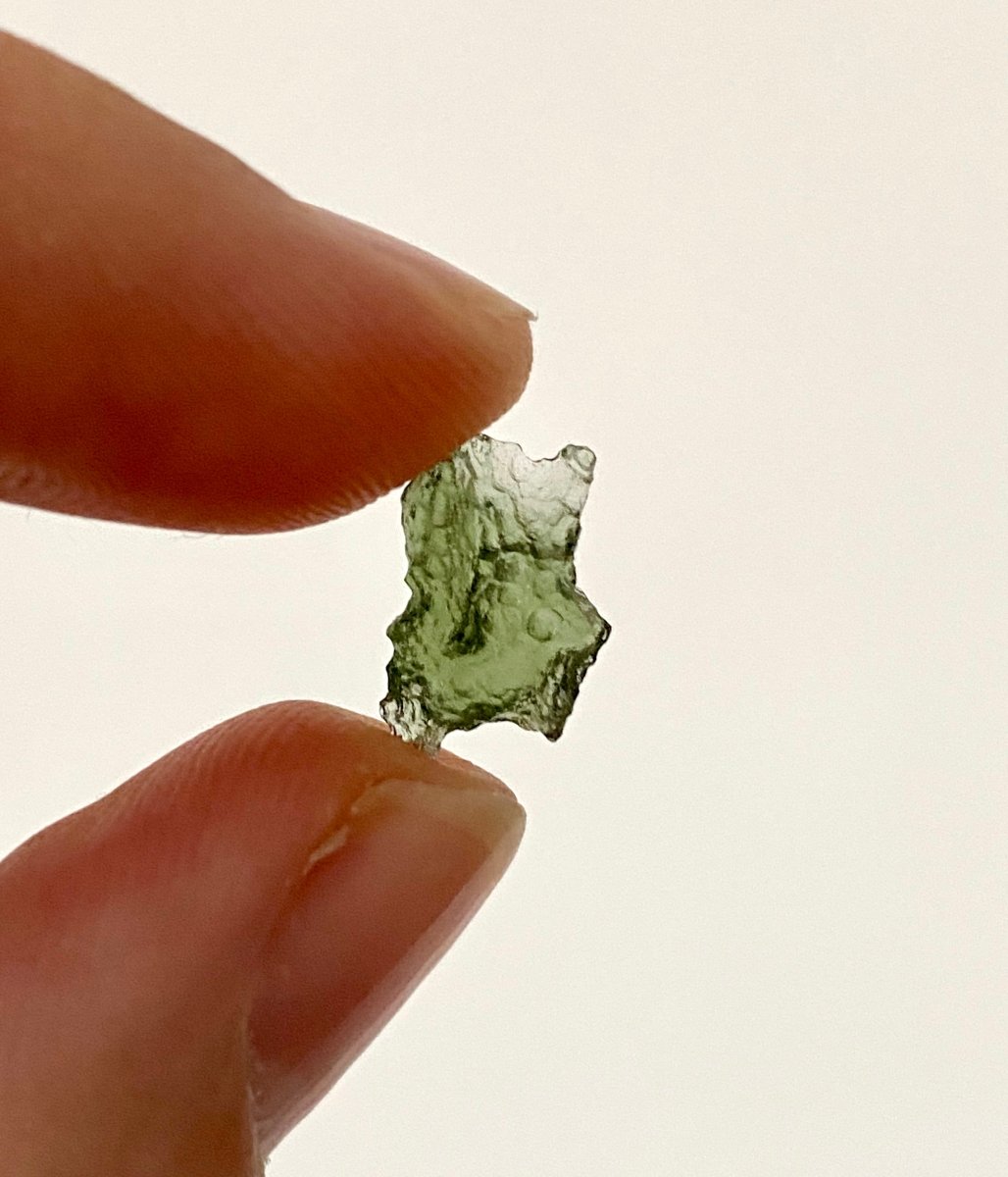 0.52" Moldavite (tektite) formed by a meteorite impact - FossilsAndMore