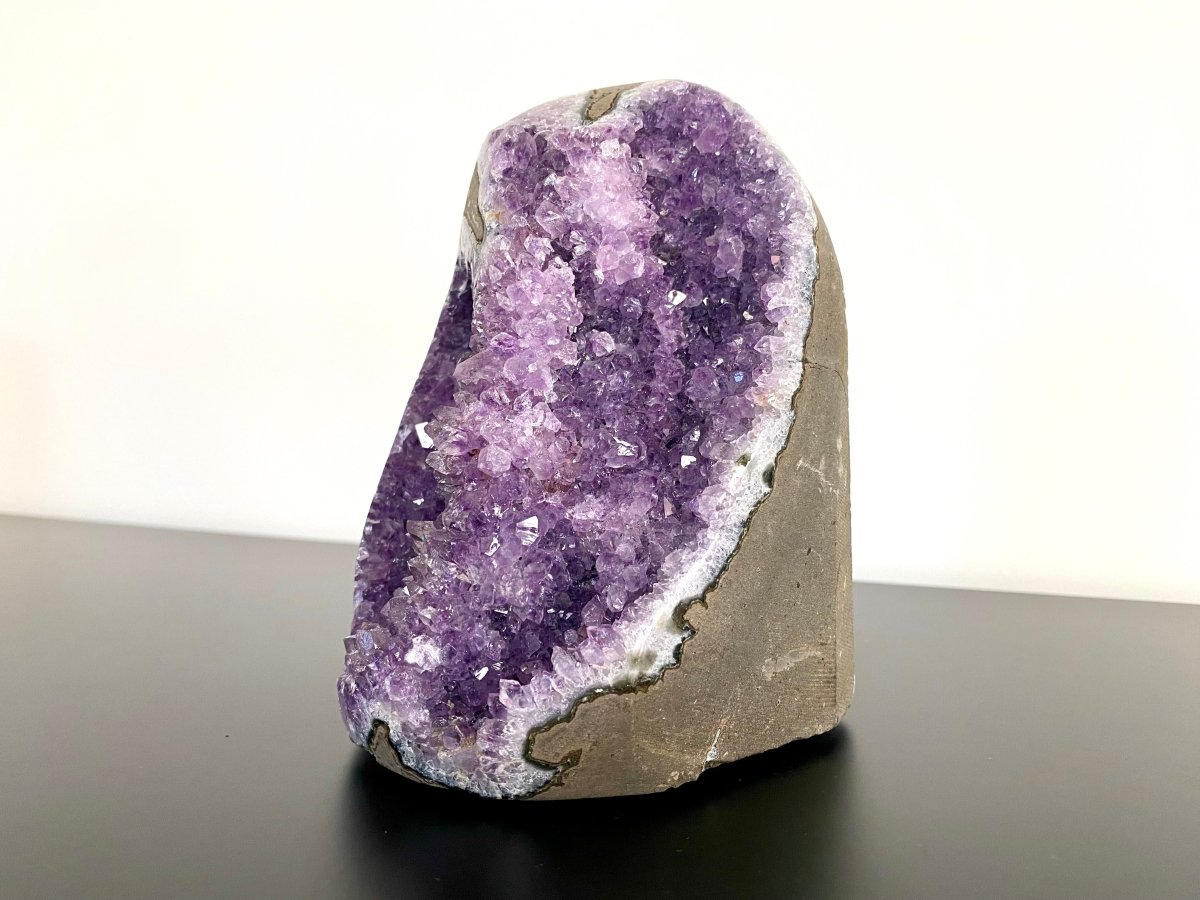 1422 Grams Cut - base Amethyst cluster from Uruguay, mineral cluster - FossilsAndMore