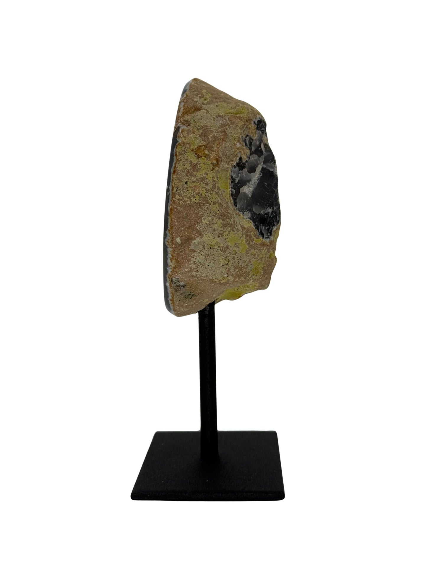 Decorative Agate Geode on stand, mineral from Brazil (6-001)