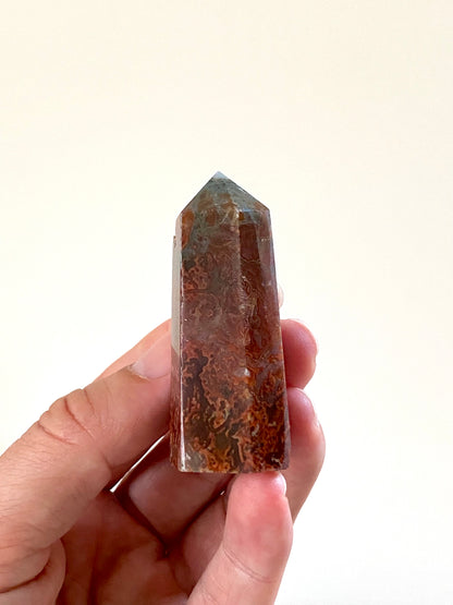 2.54" Moss agate obelisk