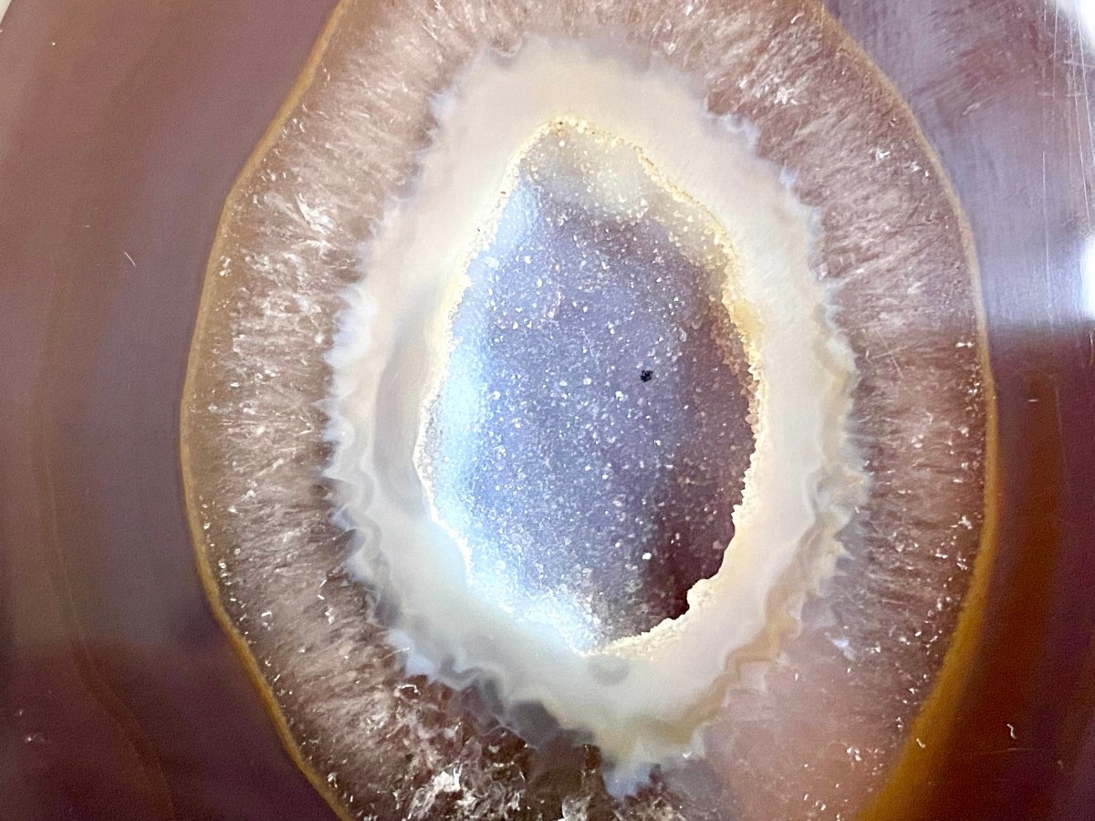 5.90" Agate Geode end on stand, mineral - FossilsAndMore