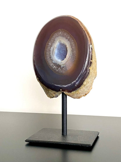 5.90" Agate Geode end on stand, mineral - FossilsAndMore