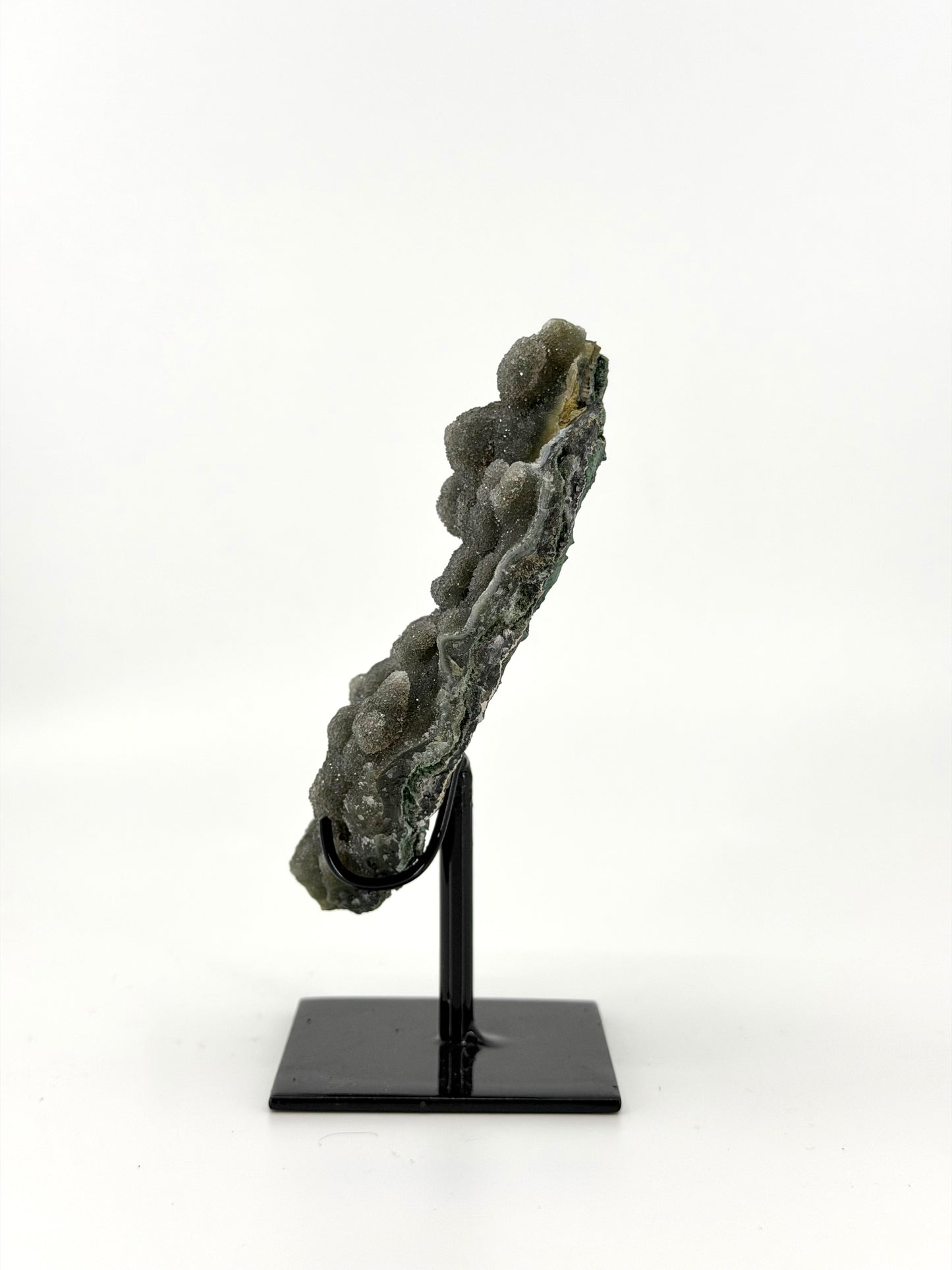 Green Quartz crystal on Custom Metal Stand from Brazil