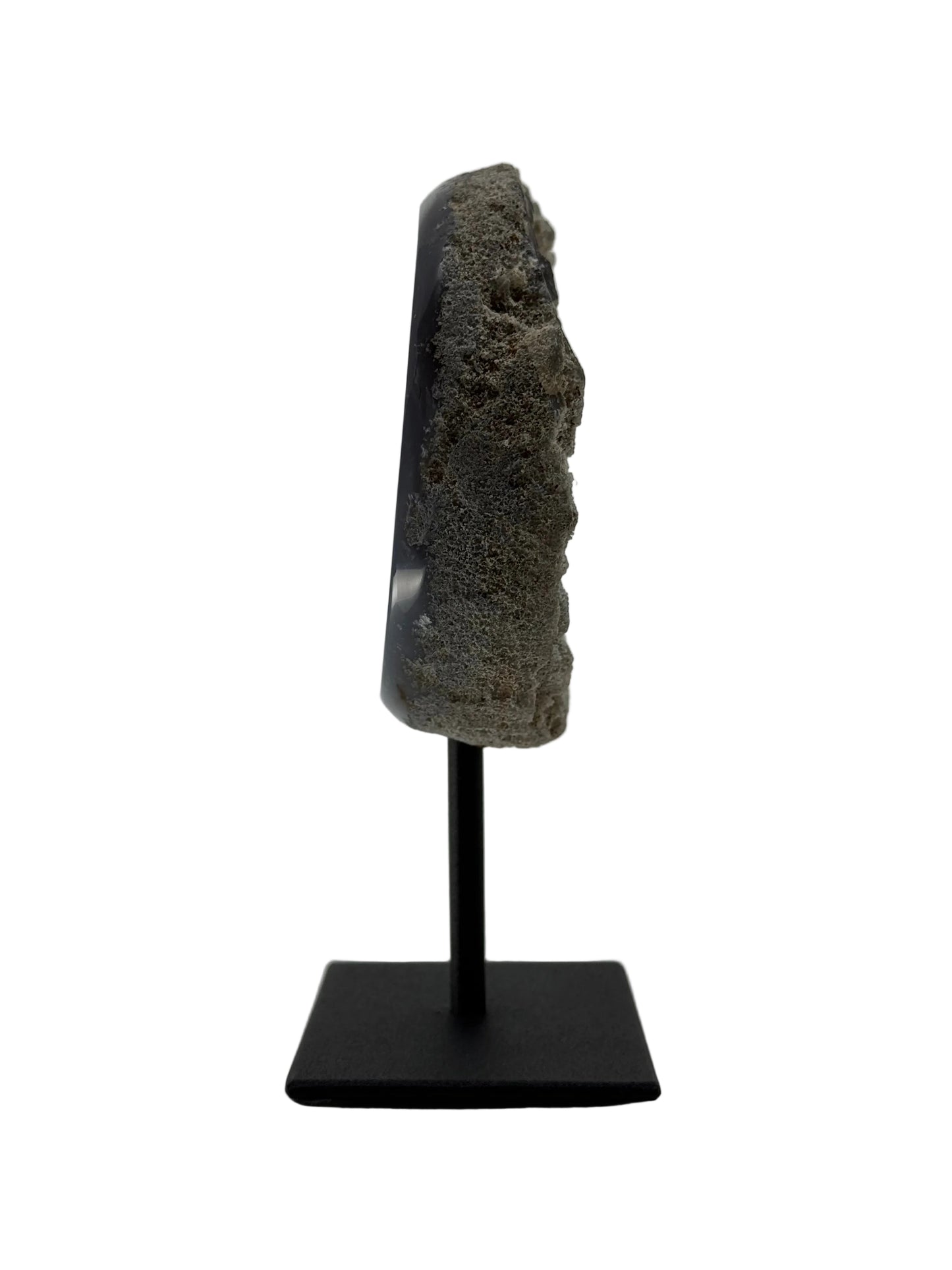 Decoratieve agaatgeode op standaard, mineraal uit Brazilië (6-005)