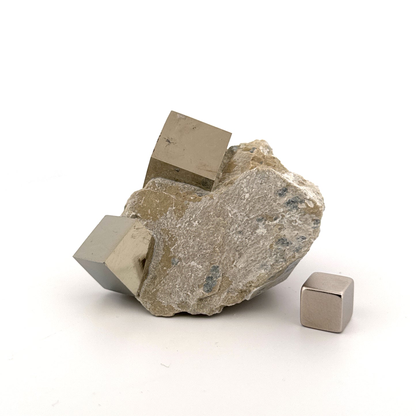 Pyrite on Matrix from Navajún a Natural Cubic Crystal (07)