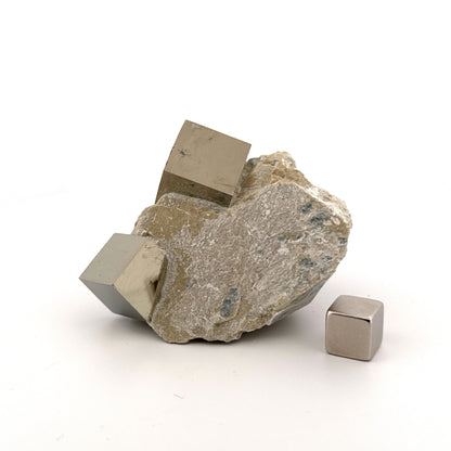 Pyrite on Matrix from Navajún a Natural Cubic Crystal (07)