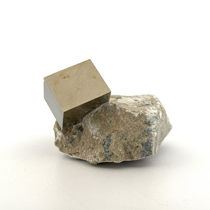 Pyrite on Matrix from Navajún a Natural Cubic Crystal (02)