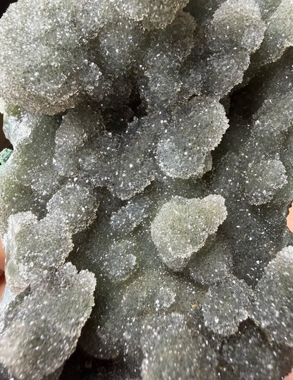 Green Quartz crystal on Custom Metal Stand from Brazil