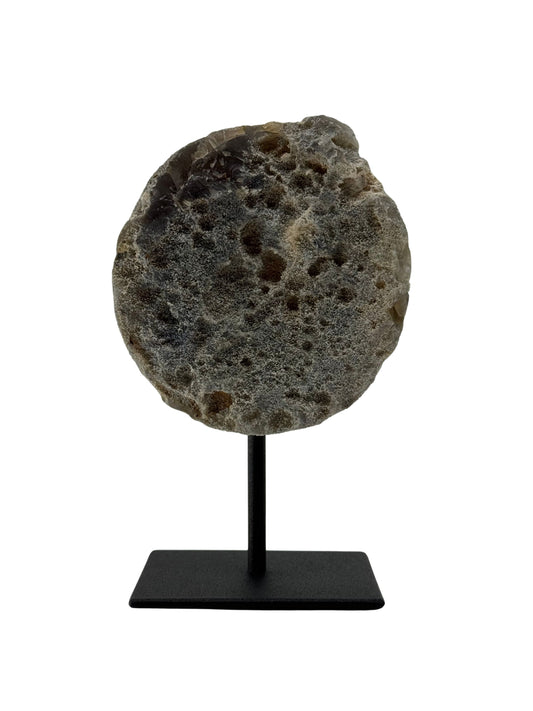 Decorative Agate Geode on stand, mineral from Brazil (6-005)
