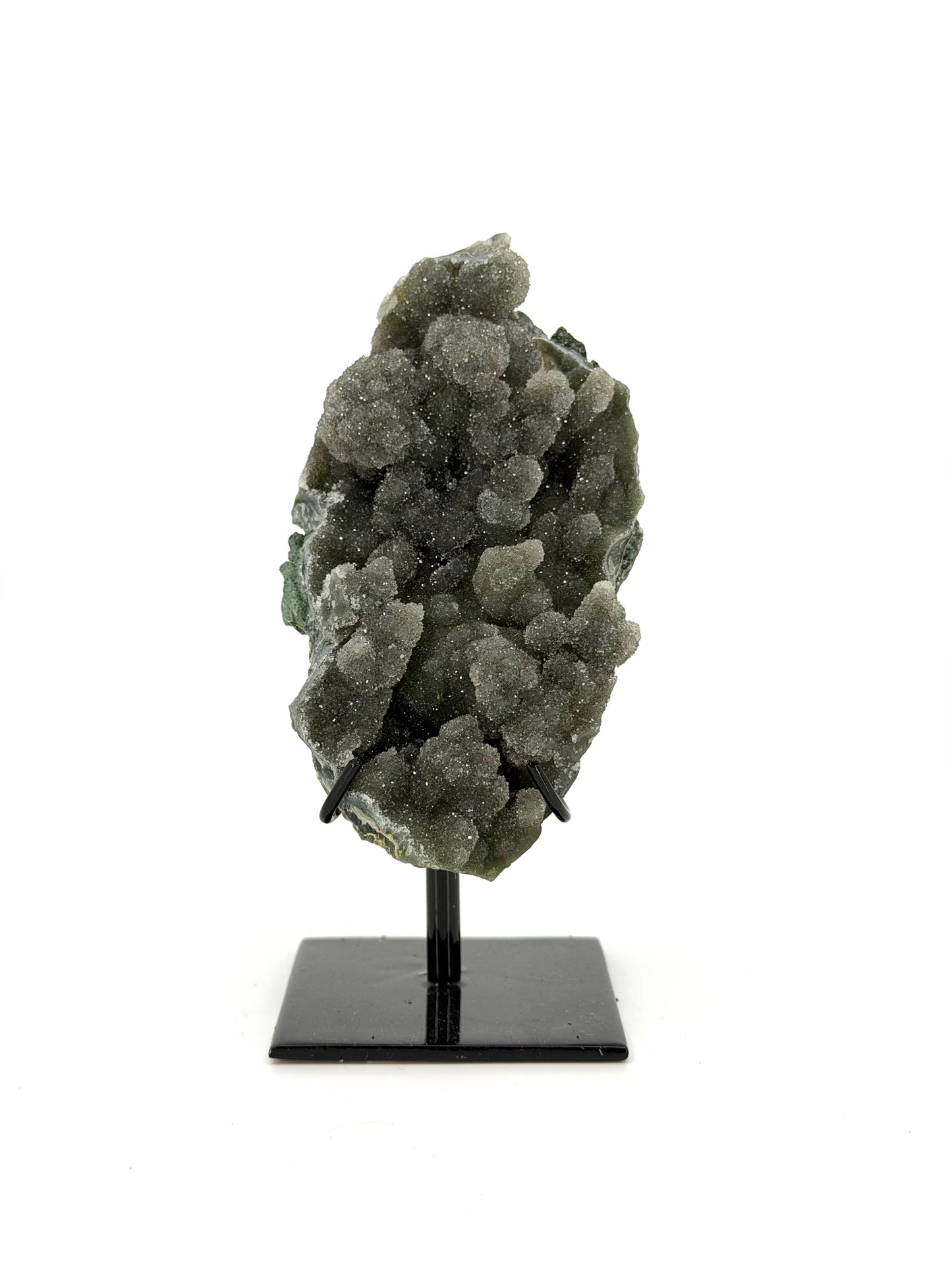 Green Quartz crystal on Custom Metal Stand from Brazil