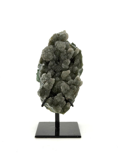 Green Quartz crystal on Custom Metal Stand from Brazil
