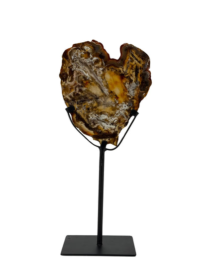 Decorative Agate Slice on custom stand, mineral from Brazil (6-007)