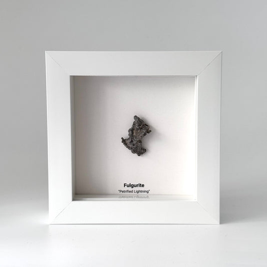Fulgurite, Nature’s Lightning Formed Gemstone in Deep Box Frame