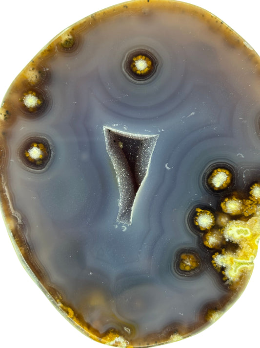 Decorative Agate Geode on stand, mineral from Brazil (6-006)
