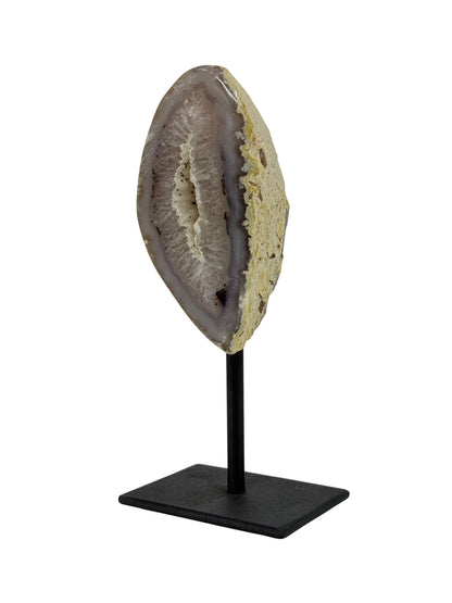 Decorative Agate Geode on stand, mineral from Brazil (6-004)