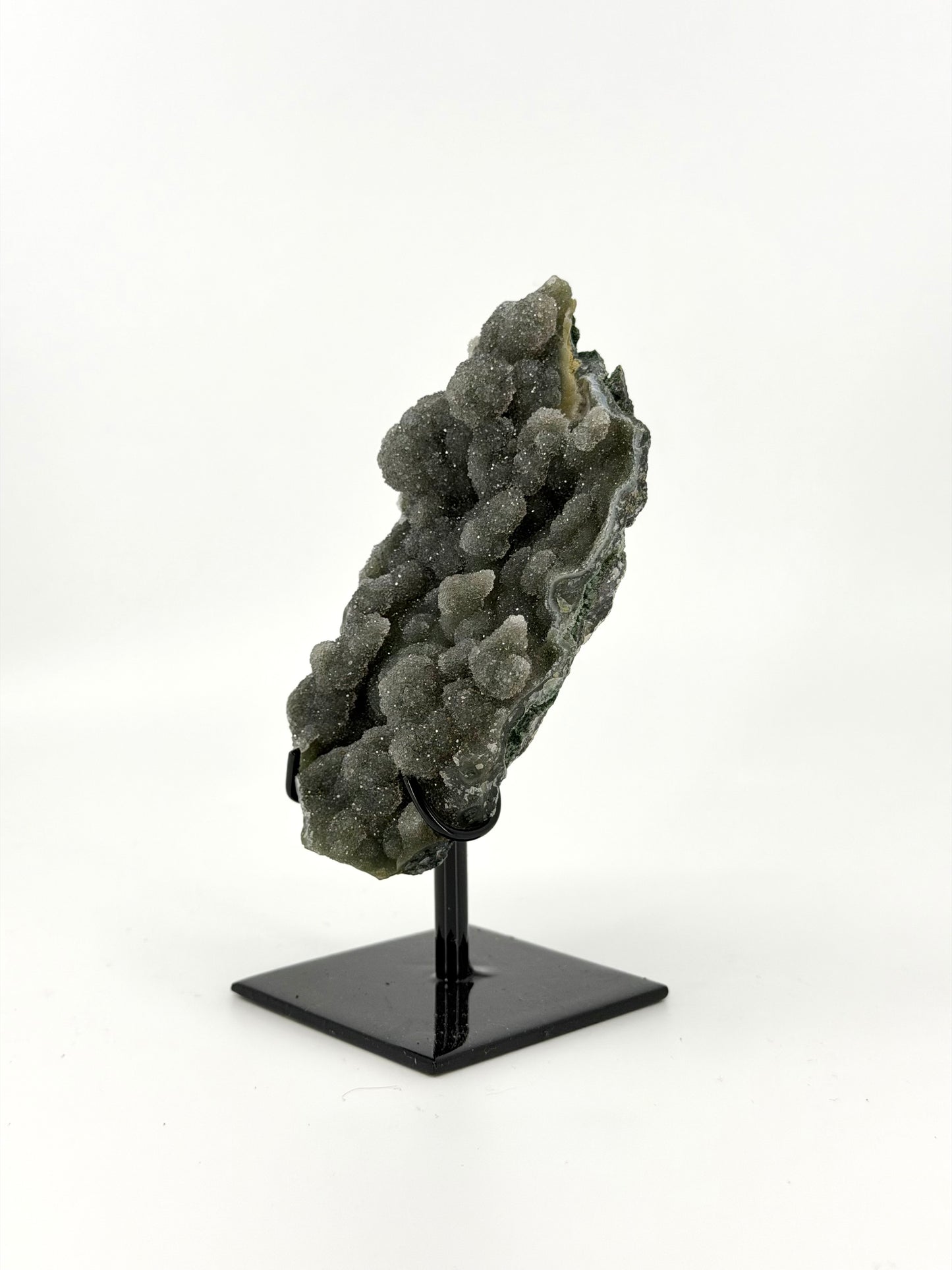 Green Quartz crystal on Custom Metal Stand from Brazil