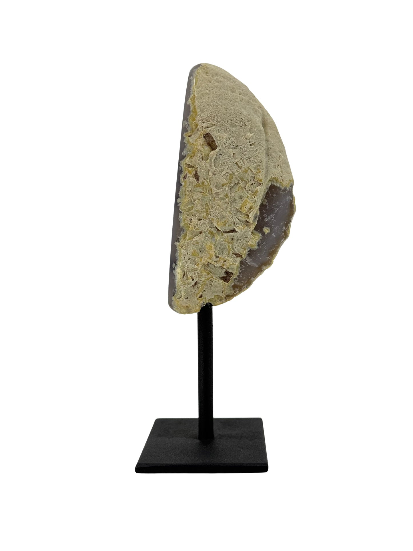 Decorative Agate Geode on stand, mineral from Brazil (6-004)