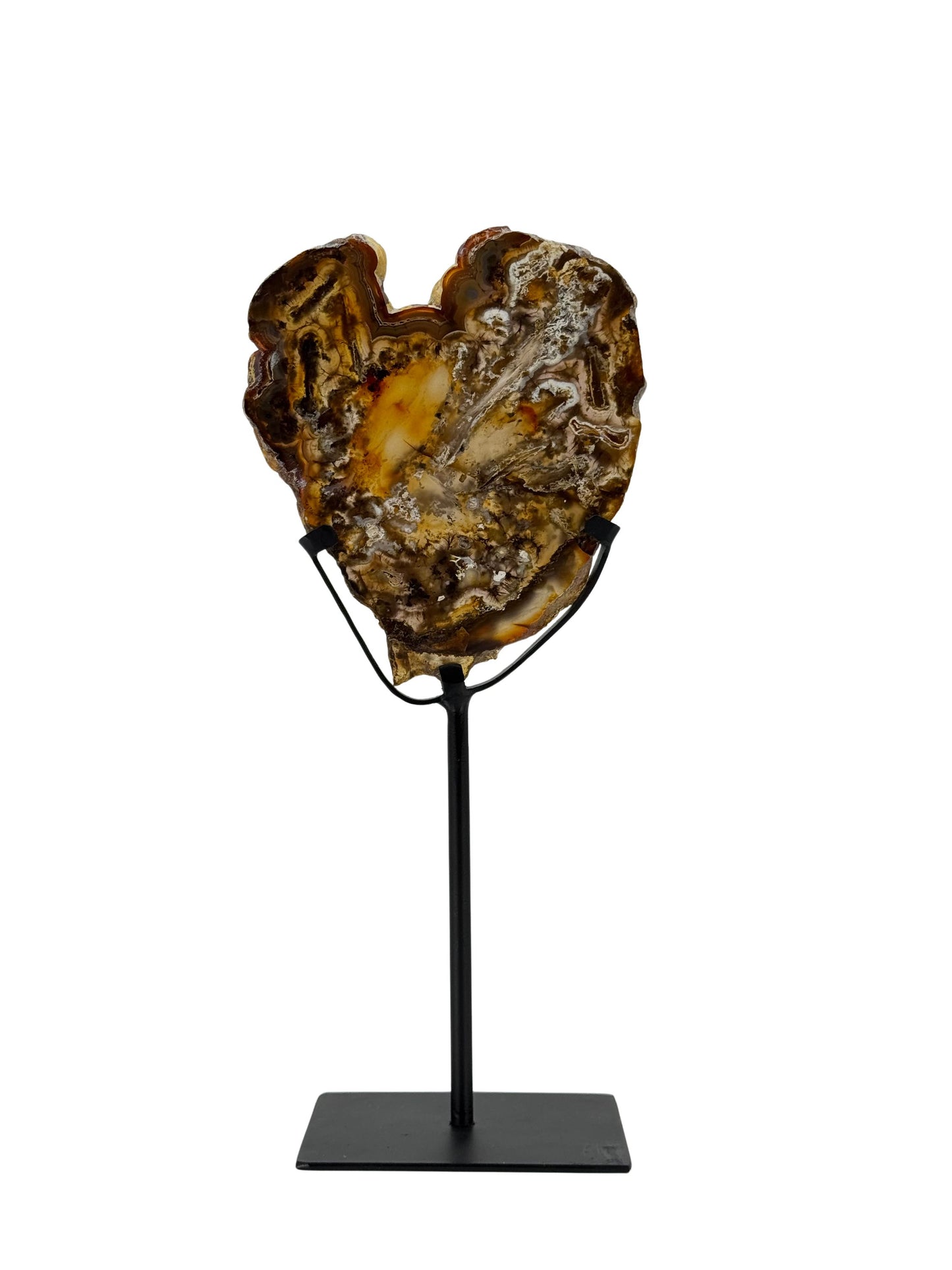 Decorative Agate Slice on custom stand, mineral from Brazil (6-007)