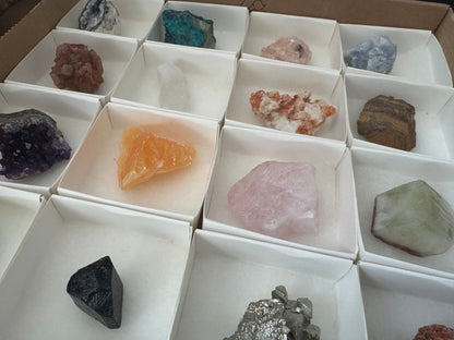 Advent Calendar (Minerals only) with 24 boxes, 24 different minerals - FossilsAndMore