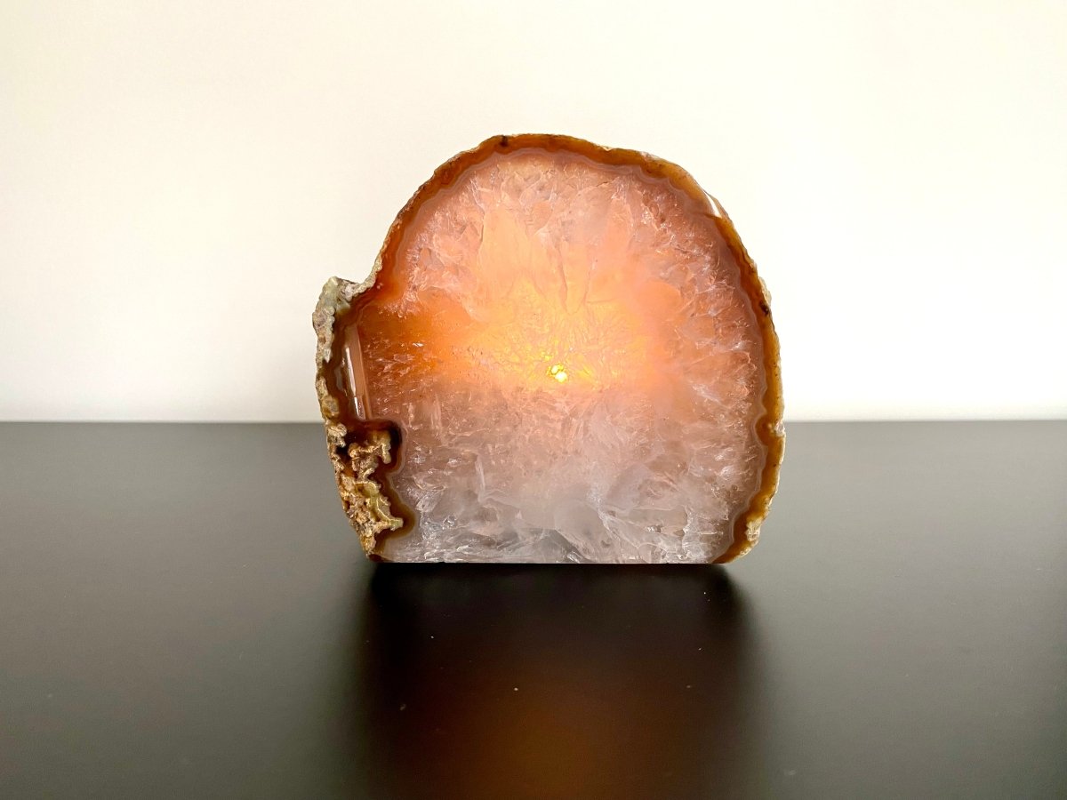 Agate Geode tealight holder - FossilsAndMore