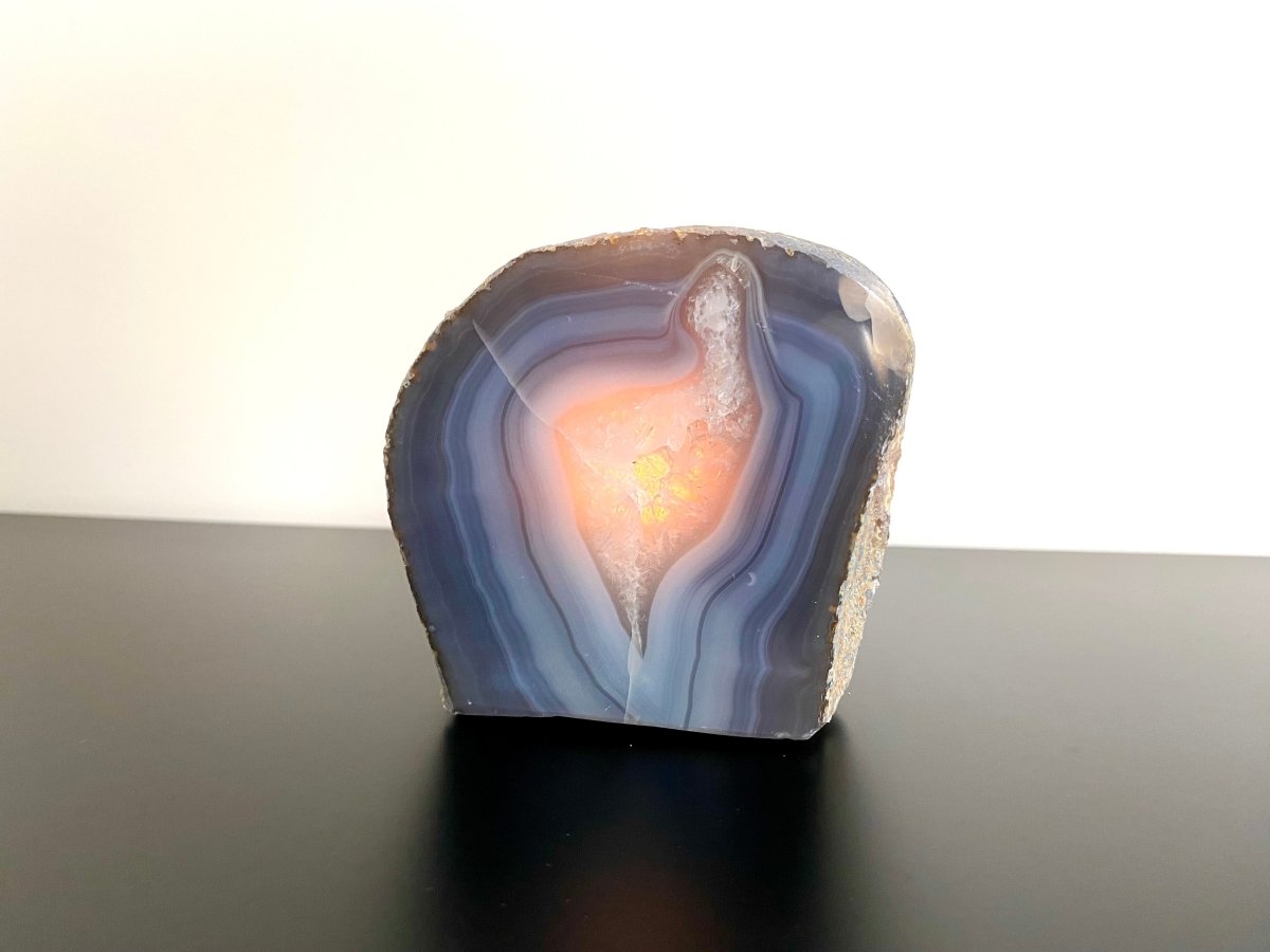 Agate Geode tealight holder - FossilsAndMore