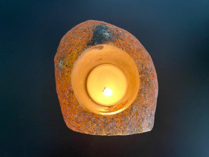 Agate Geode tealight holder - FossilsAndMore