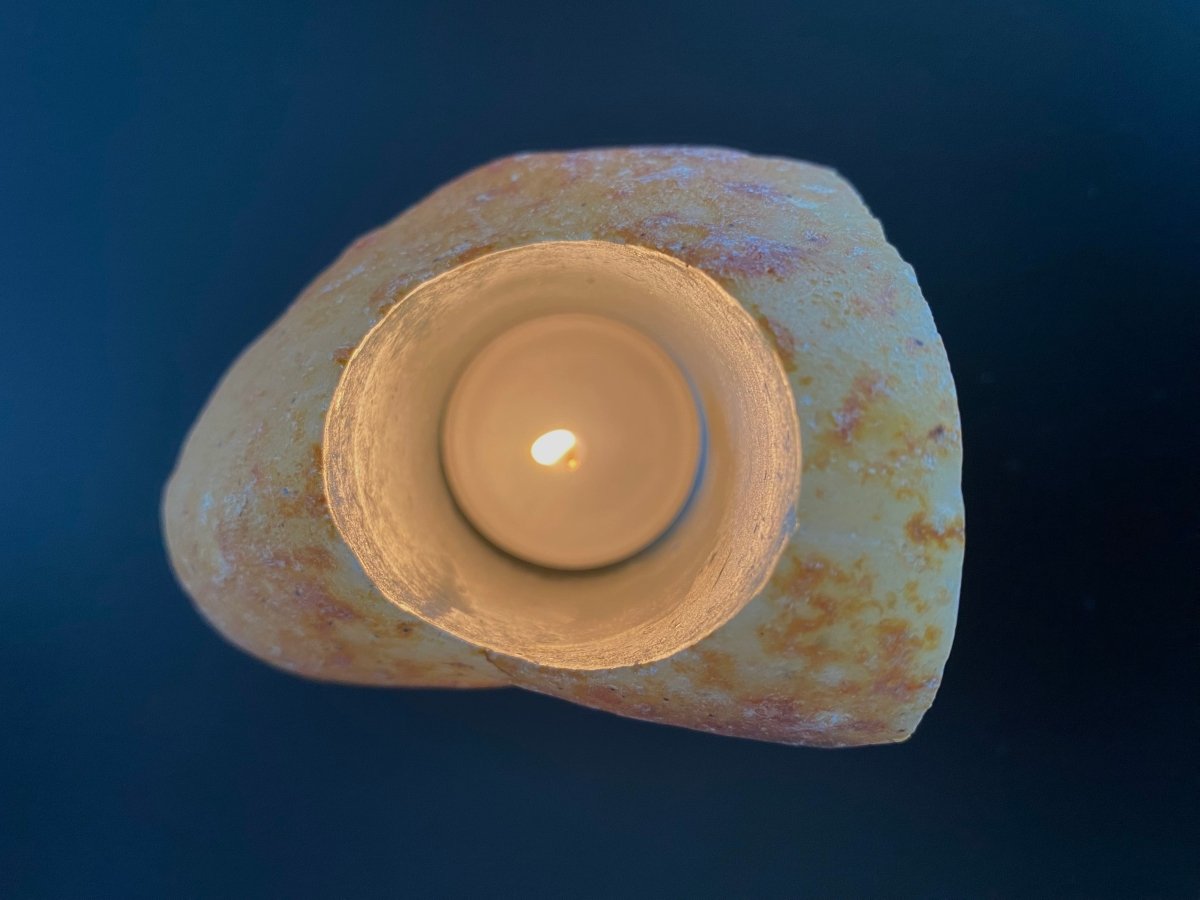 Agate Geode tealight holder - FossilsAndMore