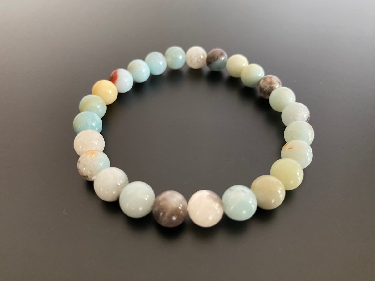 Amazonite bracelet (8mm beads), mineral - FossilsAndMore