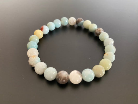 Amazonite bracelet (8mm beads), mineral - FossilsAndMore