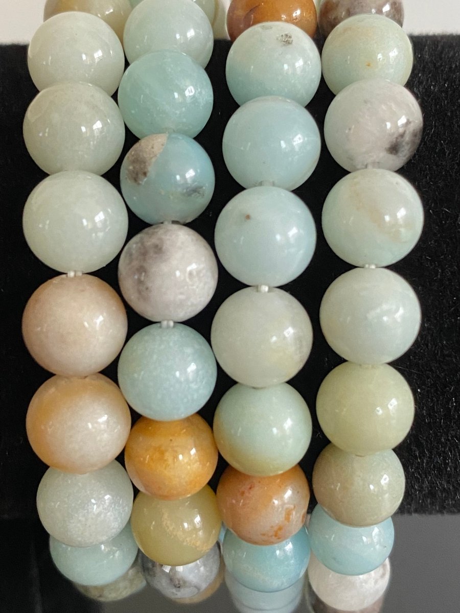 Amazonite bracelet (8mm beads), mineral - FossilsAndMore