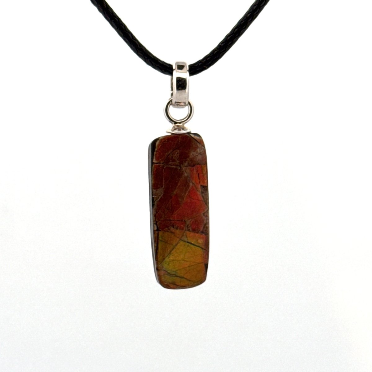 Ammolite Pendant Necklace – Iridescent Fossil Gem from Canada - FossilsAndMore