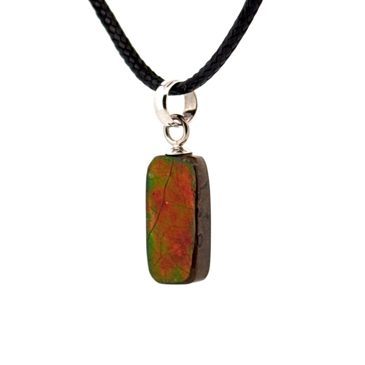 Ammolite Pendant Necklace – Iridescent Fossil Gem from Canada - FossilsAndMore