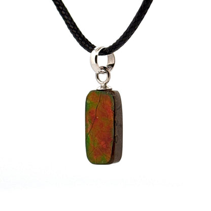 Ammolite Pendant Necklace – Iridescent Fossil Gem from Canada - FossilsAndMore