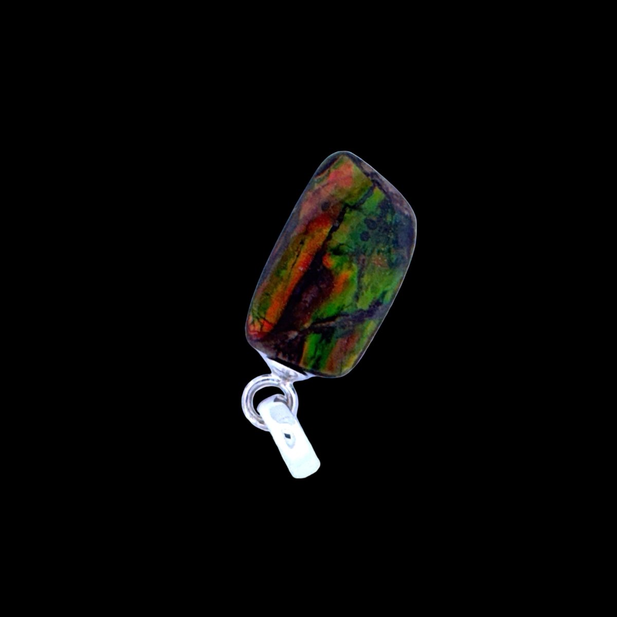 Ammolite Pendant Necklace – Iridescent Fossil Gem from Canada - FossilsAndMore