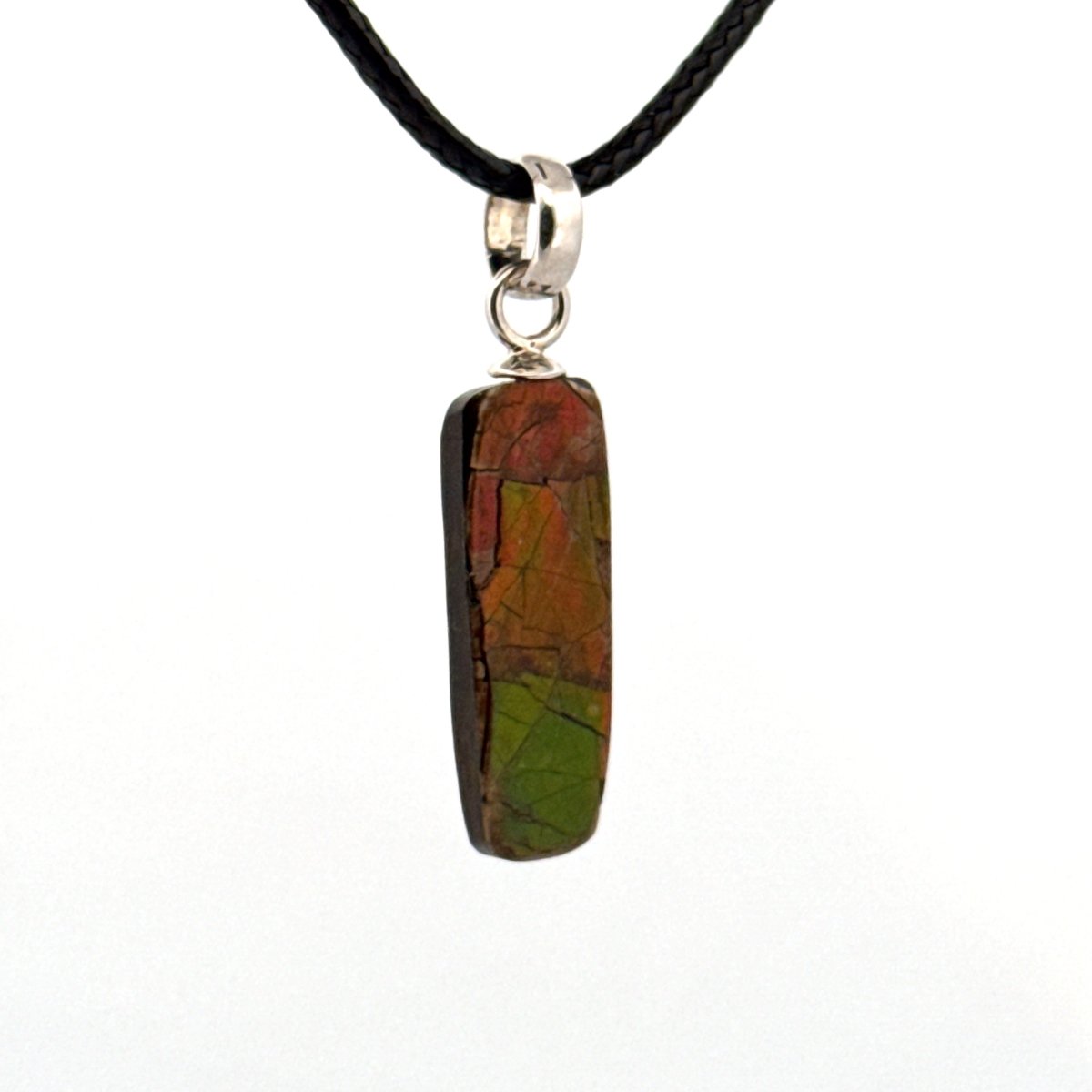 Ammolite Pendant Necklace – Iridescent Fossil Gem from Canada - FossilsAndMore
