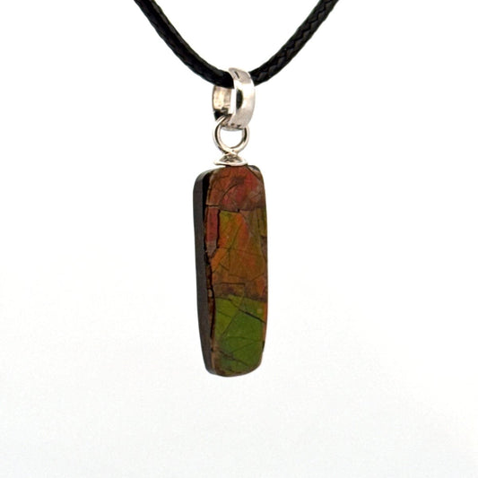 Ammolite Pendant Necklace – Iridescent Fossil Gem from Canada - FossilsAndMore