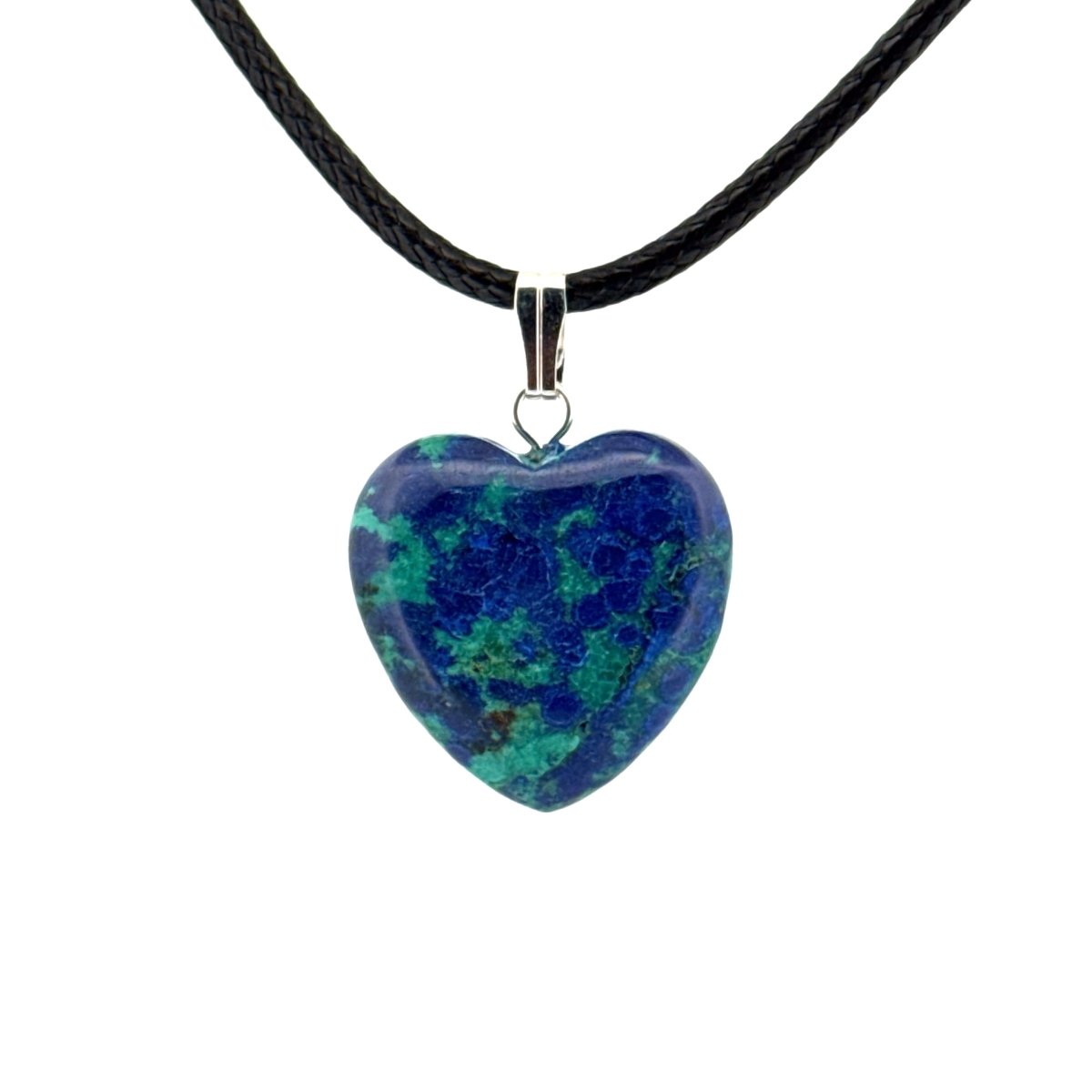 Azurite Heart Pendant – Natural Blue Stone Jewelry - FossilsAndMore