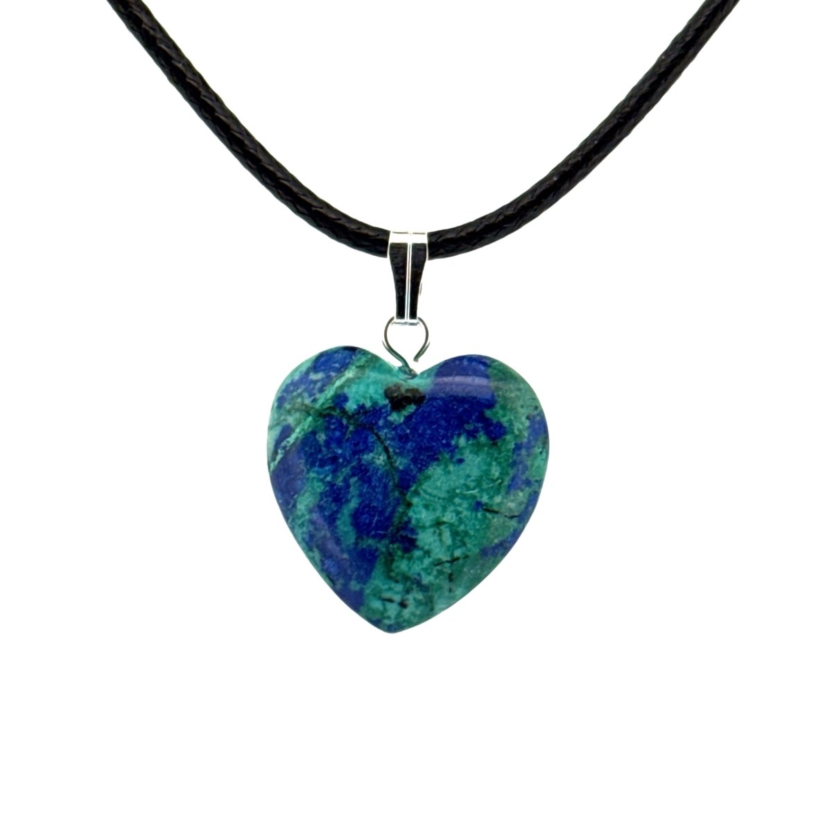 Azurite Heart Pendant – Natural Blue Stone Jewelry - FossilsAndMore