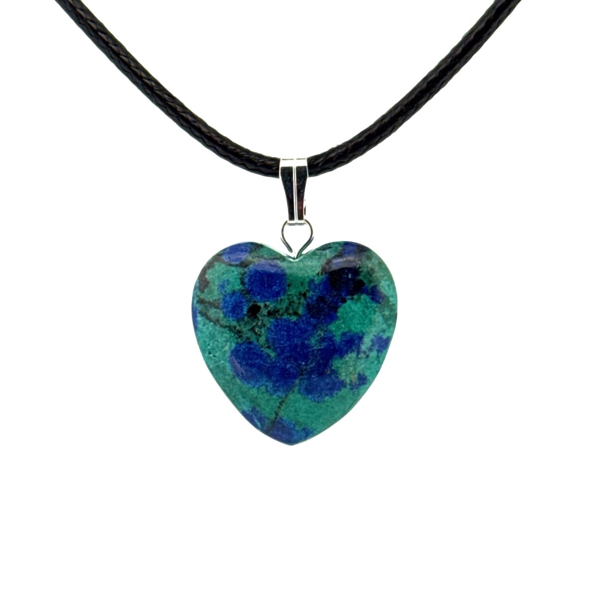 Azurite Heart Pendant – Natural Blue Stone Jewelry - FossilsAndMore
