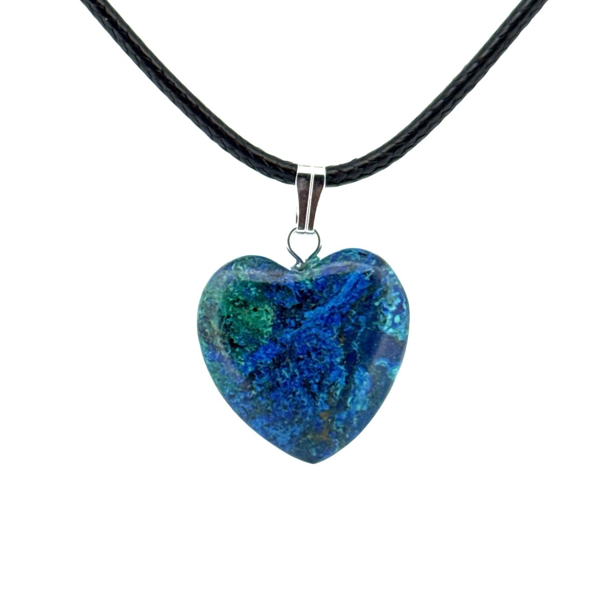 Azurite Heart Pendant – Natural Blue Stone Jewelry - FossilsAndMore