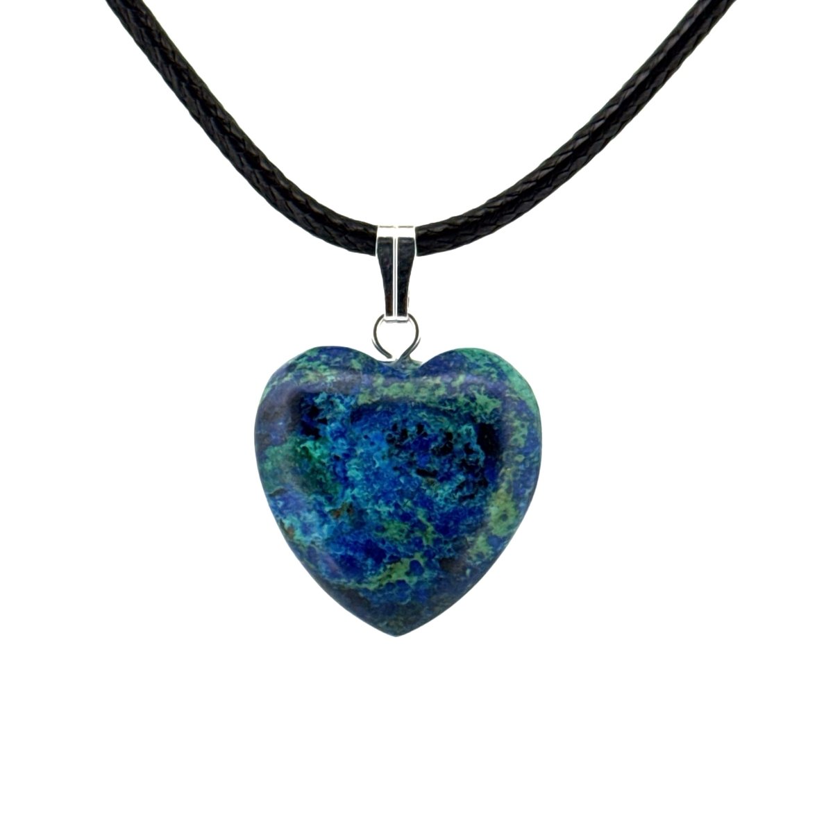 Azurite Heart Pendant – Natural Blue Stone Jewelry - FossilsAndMore