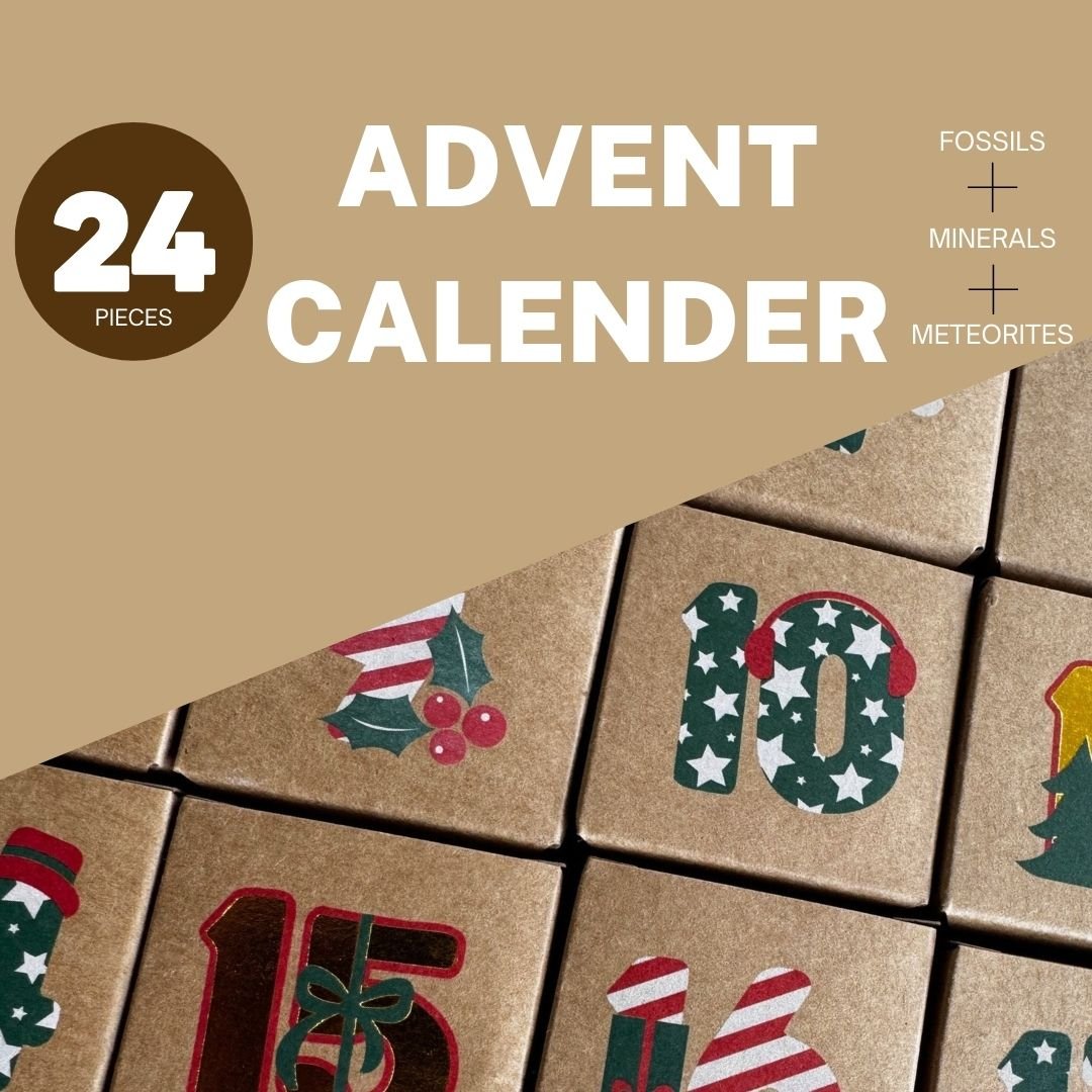 COMING SOON! Advent calender with a mix of Fossils, Minerals and Meteorites - FossilsAndMore