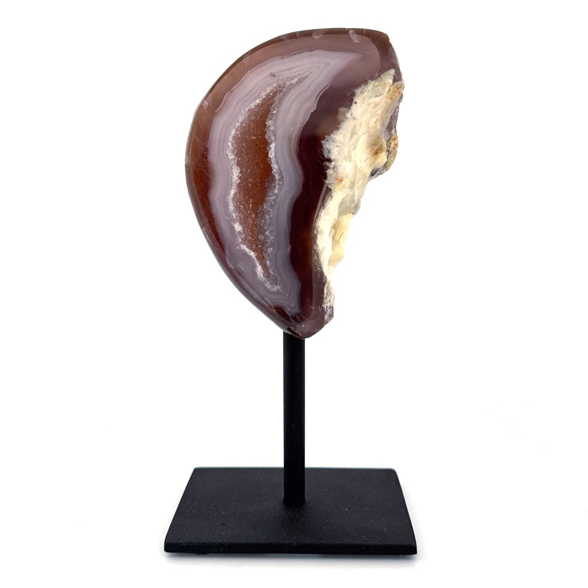 Decorative Agate Geode on stand, mineral - Brazil - FossilsAndMore
