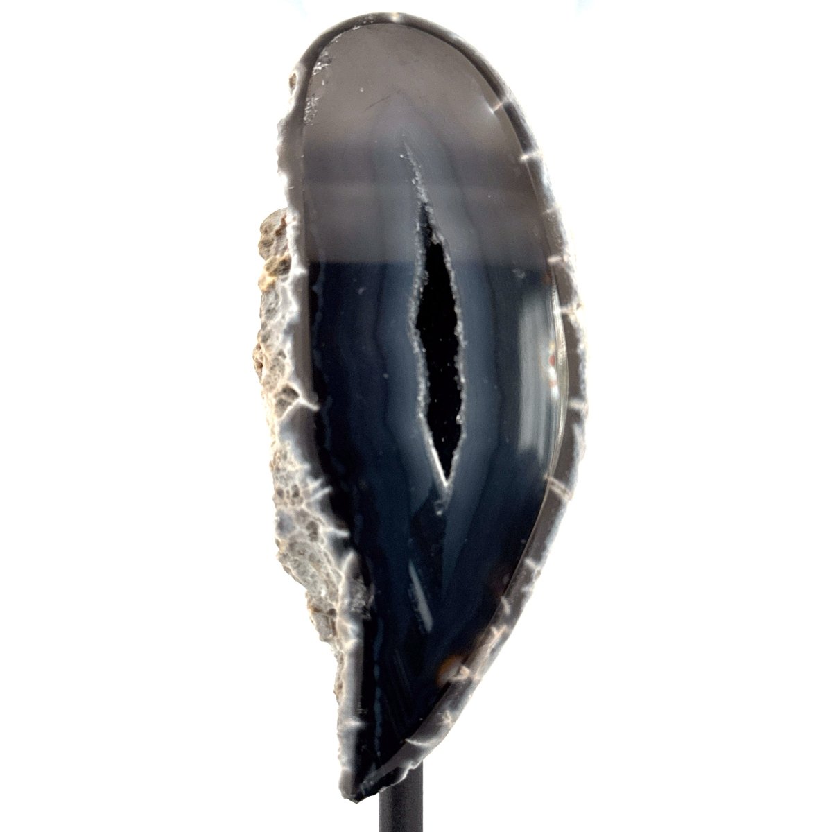 Decorative Agate Geode on stand, mineral - Brazil - FossilsAndMore